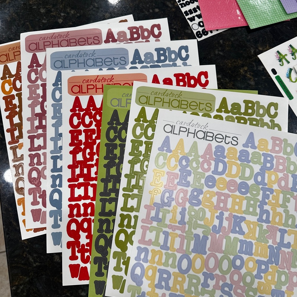 Colorful Alphabet Stickers Set for Scrapbooking or Paper Crafts.